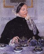 Mary Cassatt Woman beside tea-table oil painting